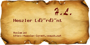 Heszler Lóránt névjegykártya