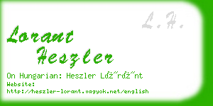 lorant heszler business card